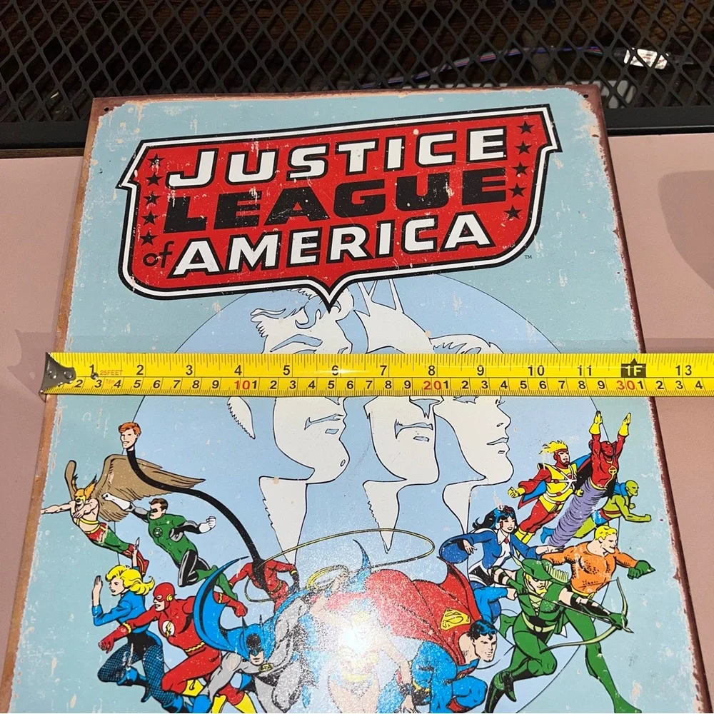 Justice League Retro HOME/GARAGE TIN SIGN Vintage‎ Hero DC Comics 12.5x16